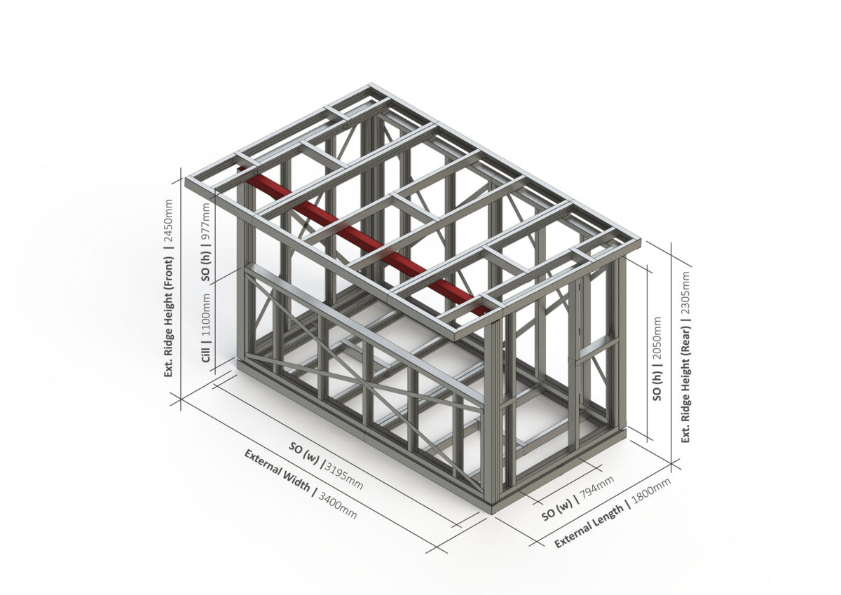 Bar/Kitchen – 3400mm x 1800mm Steel Frame — supplier catalogue frame
