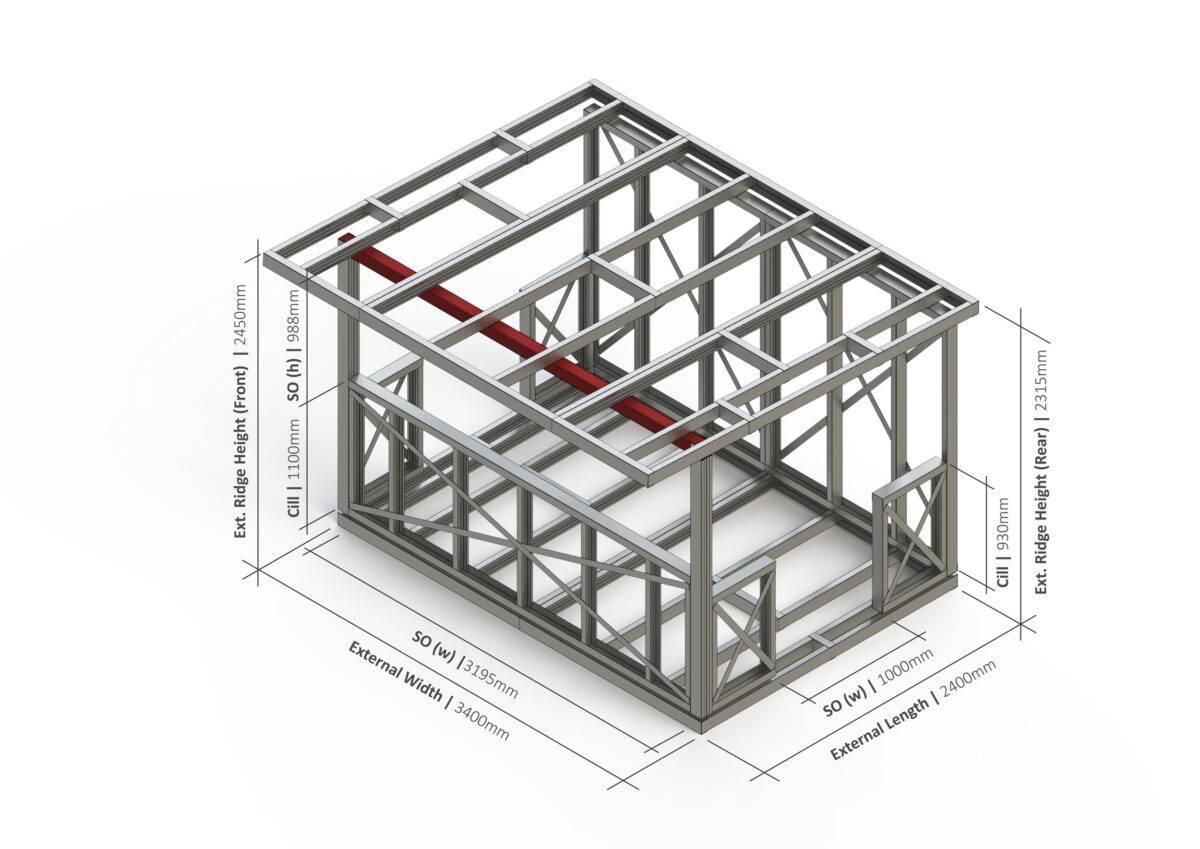 Bar/Kitchen – 3400mm x 2400mm Steel Frame — supplier catalogue frame