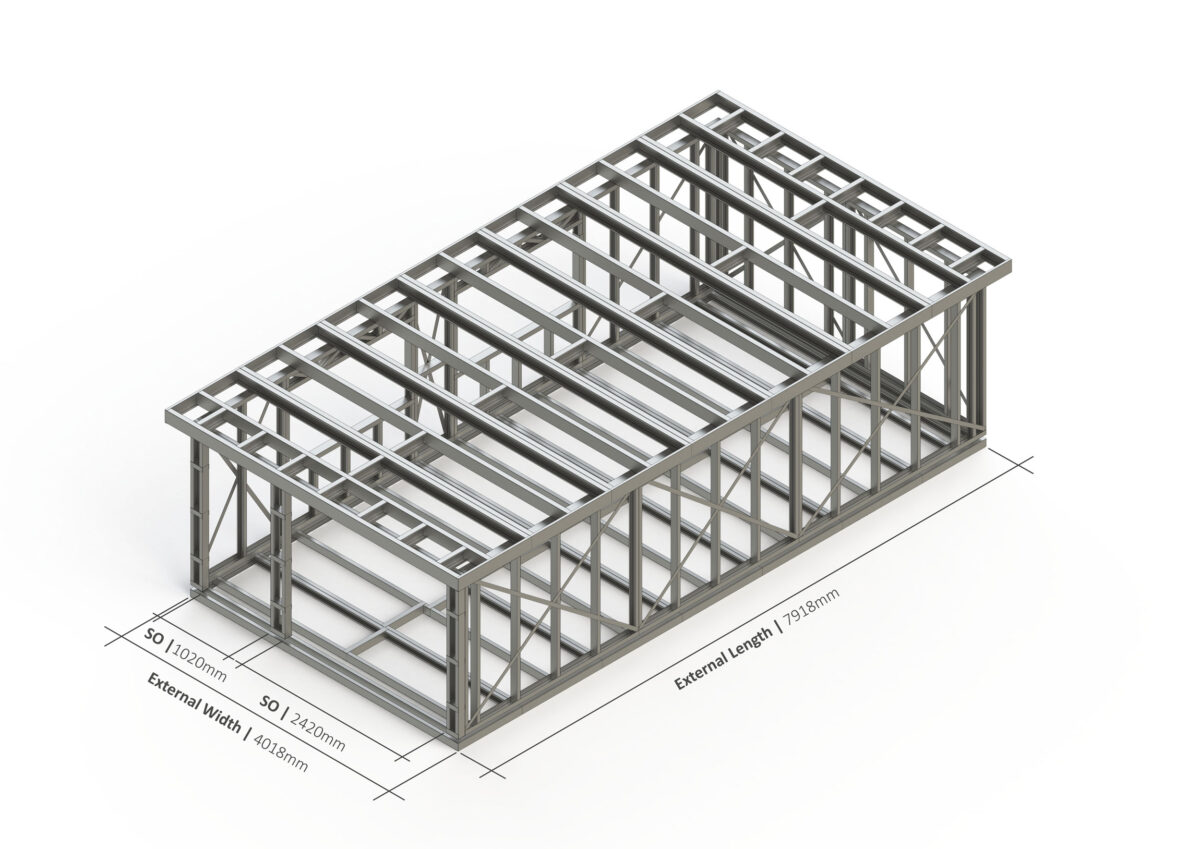 Bespoke 026 Flat Steel Garden Room Frame — supplier catalogue frame