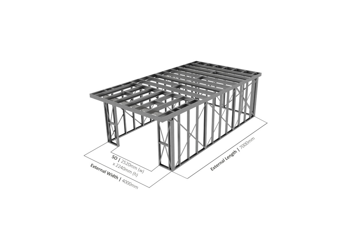 Single Storey Garage 001 Steel Frame — supplier catalogue frame
