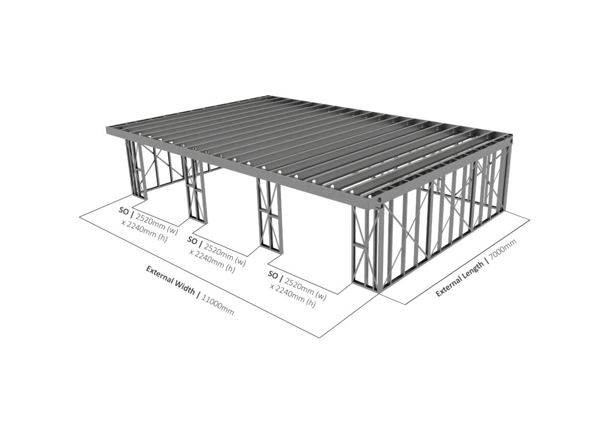 Single Storey Garage 003 Steel Frame — supplier catalogue frame