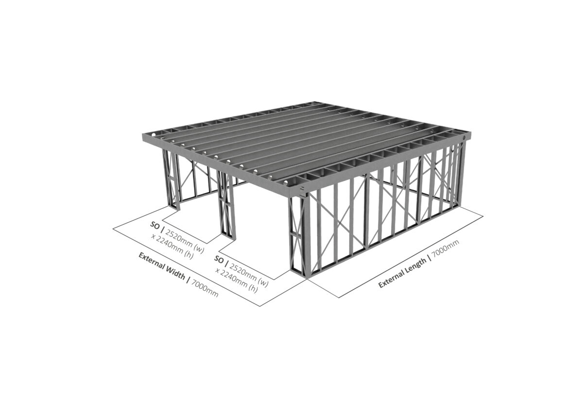 Single Storey Garage 002 Steel Frame — supplier catalogue frame