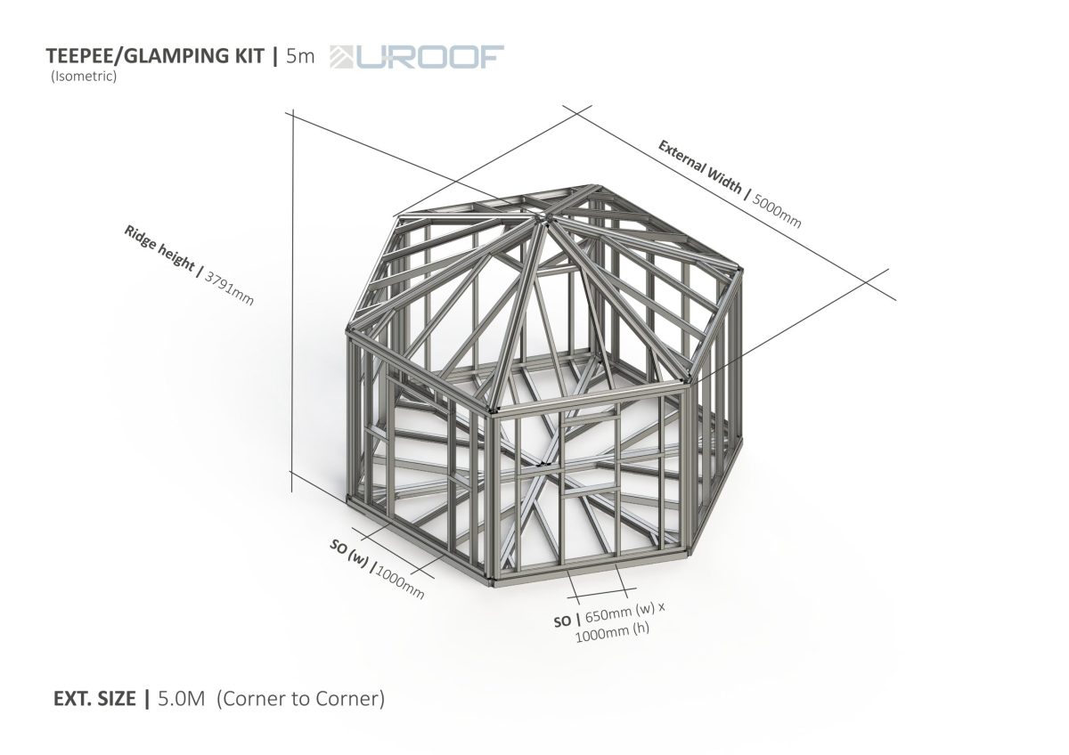 Gazebo – 5000mm Steel Frame — supplier catalogue frame