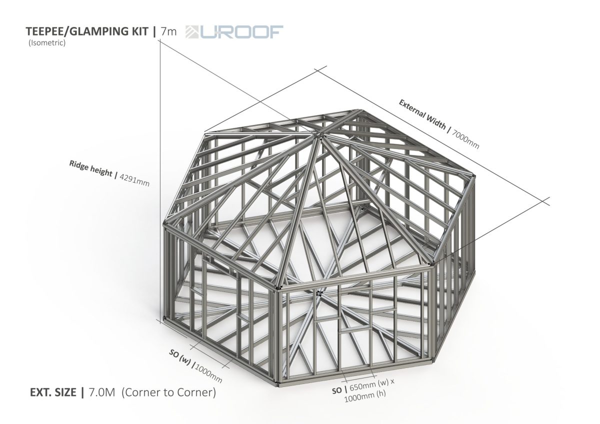 Gazebo – 7000mm Steel Frame — supplier catalogue frame