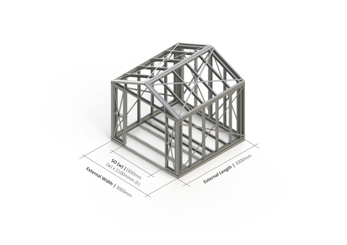 Shed With Double Doors – 3000mm x 3000mm Steel Frame — supplier catalogue frame