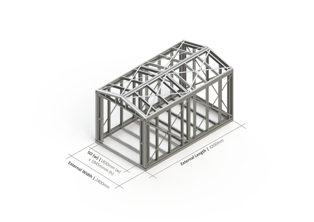 Shed With Double Doors – 4200mm x 2400mm Steel Frame — supplier catalogue frame