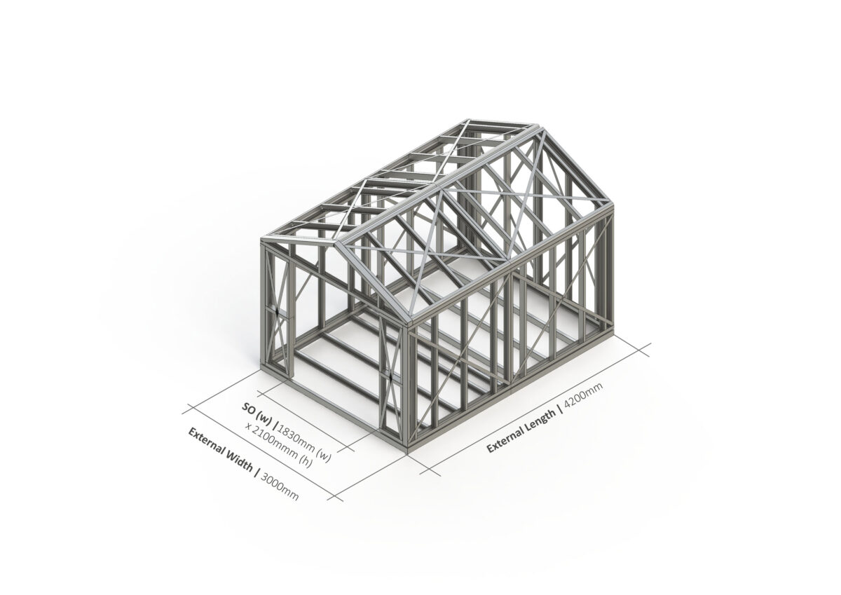 Shed With Double Doors – 4200mm x 3000mm Steel Frame — supplier catalogue frame