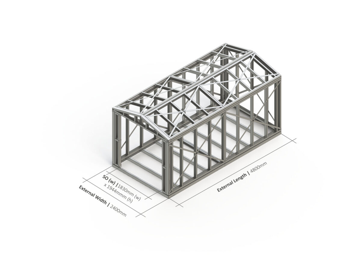 Shed With Double Doors – 4800mm x 2400mm Steel Frame — supplier catalogue frame