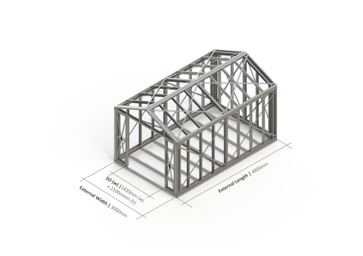 Shed With Double Doors – 4800mm x 3000mm Steel Frame — supplier catalogue frame