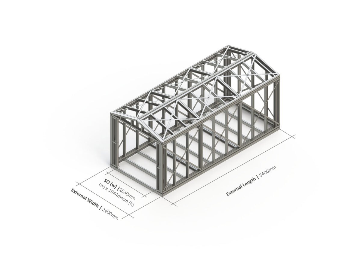 Shed With Double Doors – 5400mm x 2400mm Steel Frame — supplier catalogue frame
