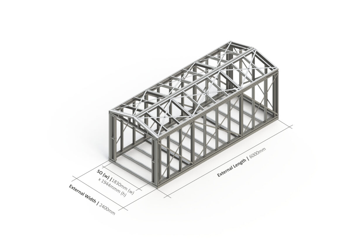 Shed With Double Doors – 6000mm x 2400mm Steel Frame — supplier catalogue frame