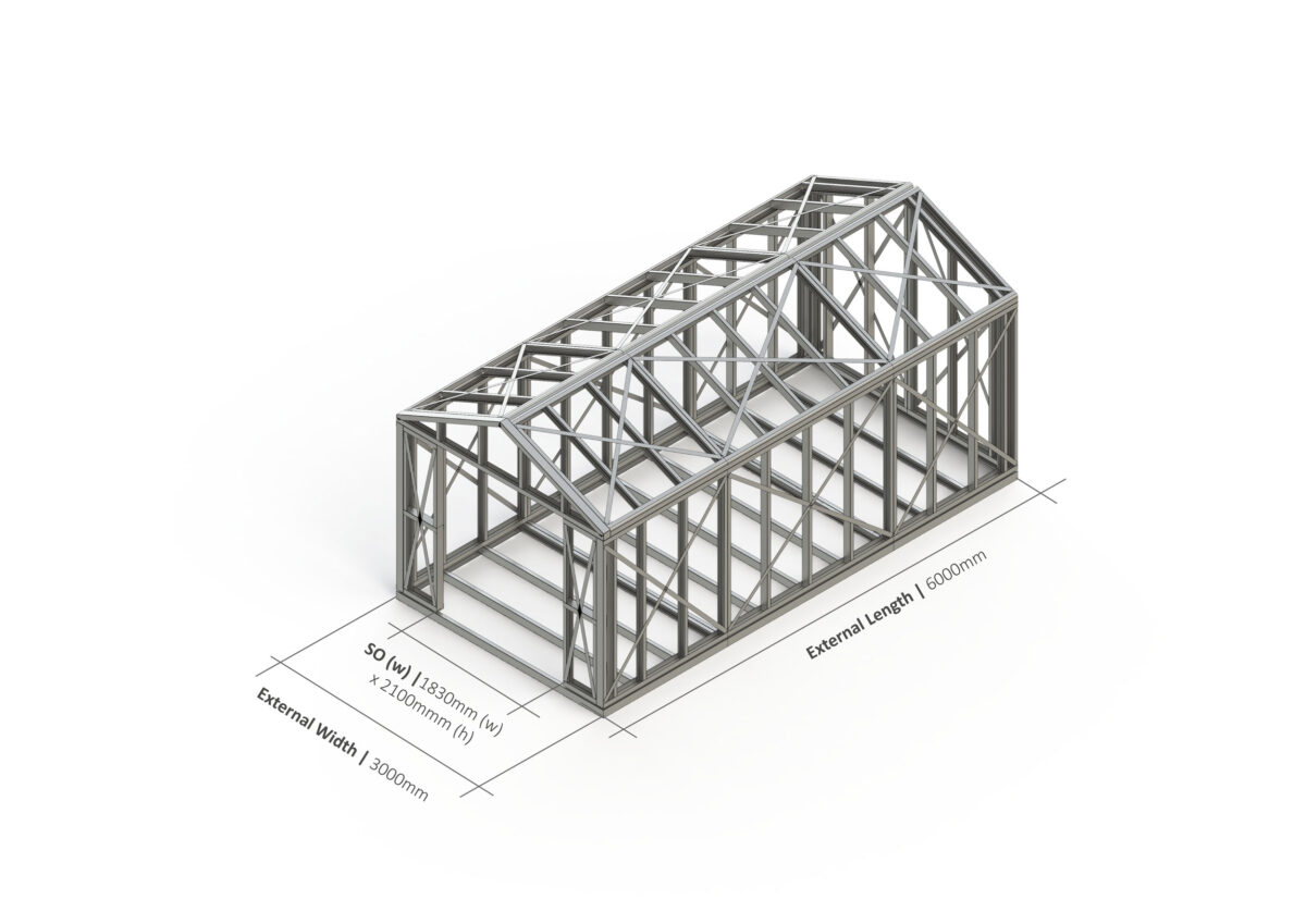 Shed With Double Doors – 6000mm x 3000mm Steel Frame — supplier catalogue frame
