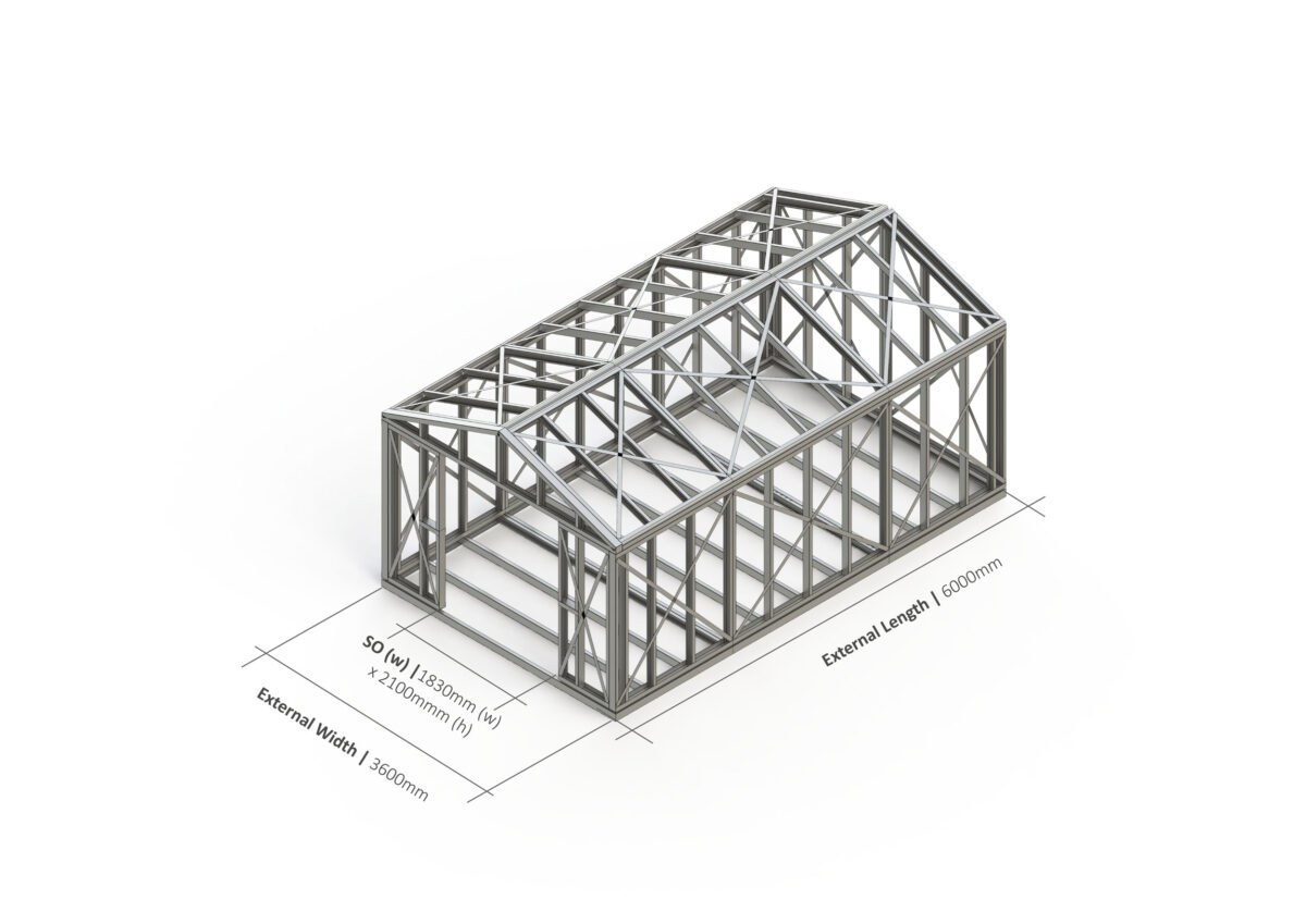 Shed With Double Doors – 6000mm x 3600mm Steel Frame — supplier catalogue frame