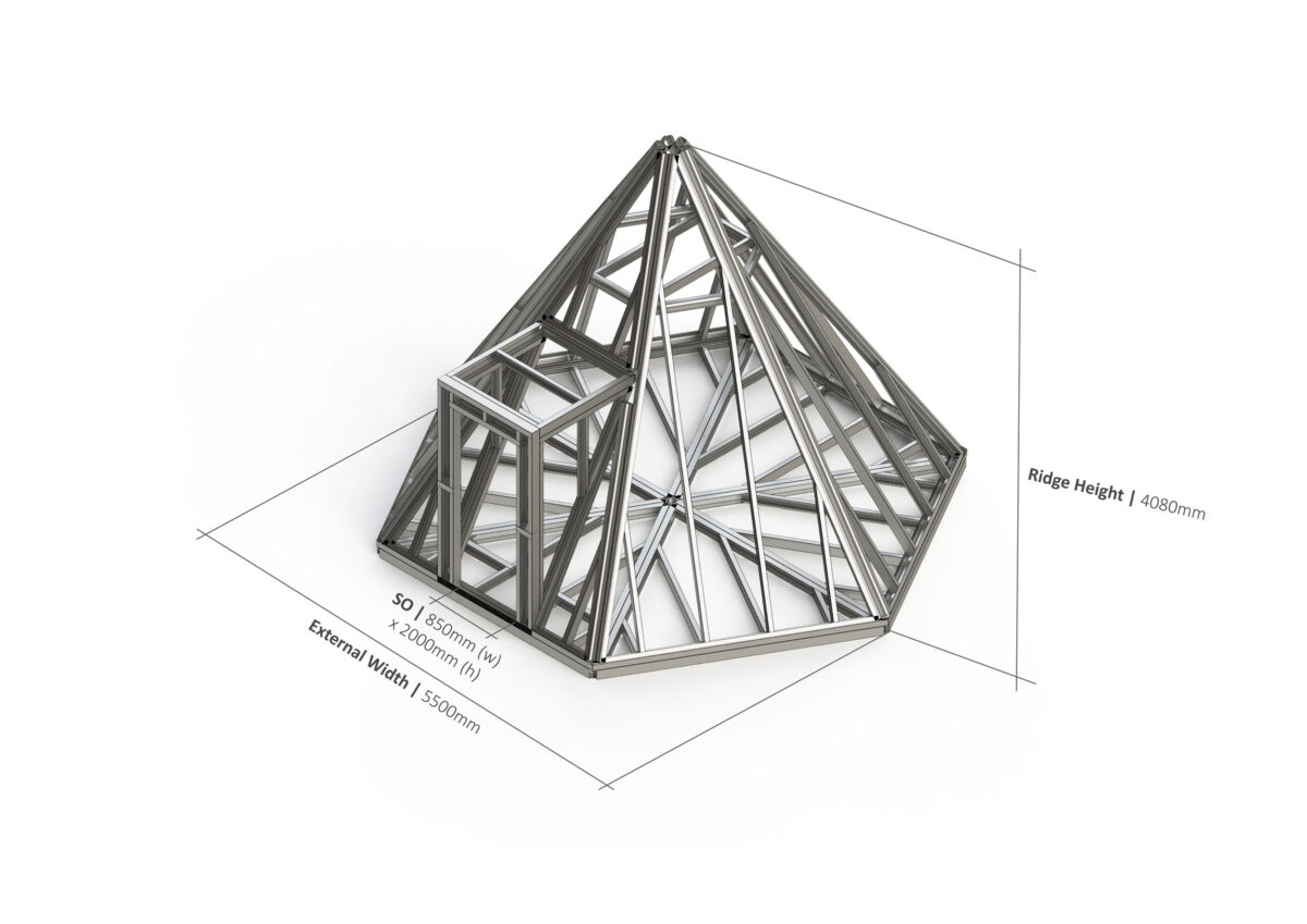 Teepee – 5500mm Flat No Walls Steel Frame — supplier catalogue frame