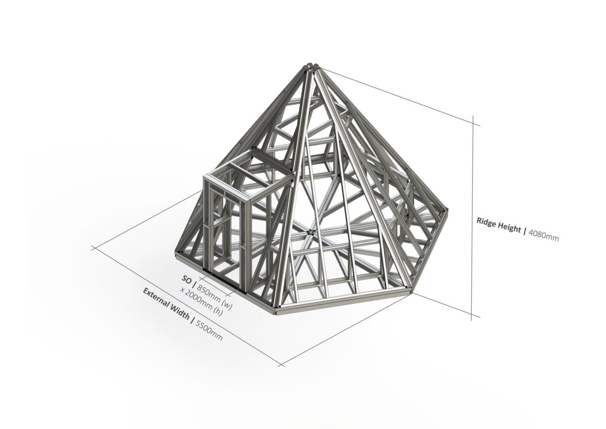 Teepee – 5500mm Flat Walls Steel Frame — supplier catalogue frame