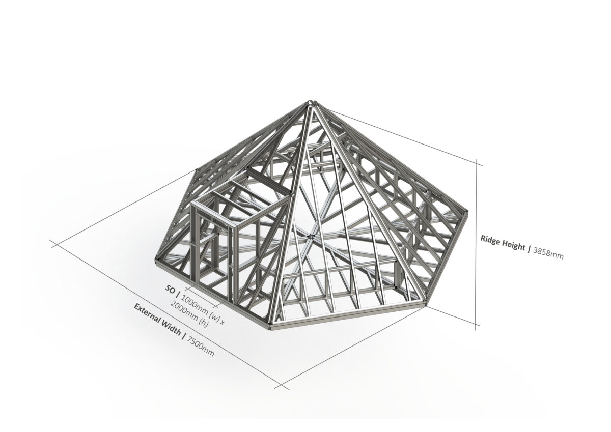 Teepee – 7500mm Flat Walls Steel Frame — supplier catalogue frame